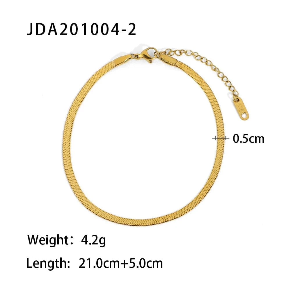 A361 A361 3mm Miami Cuban Chain Snake Chain Anklets For Women Stacking Gold Plated 316L Stainless Steel Anklets