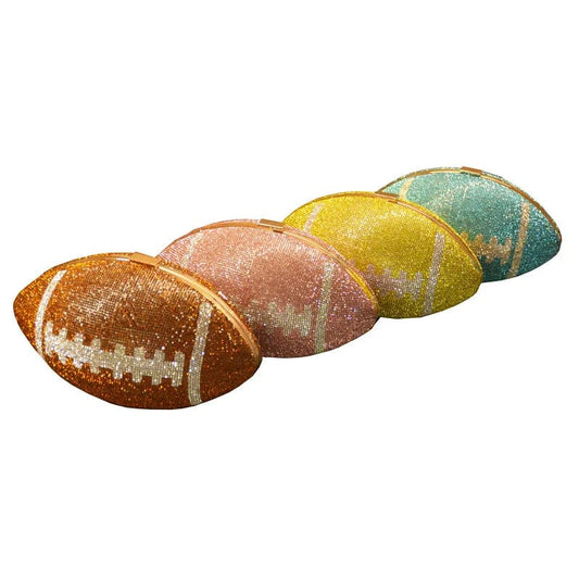 A4249 New Arrivals 2024 Women Diamonds Rugby Clutch Ball Bag Mini American Football Purse