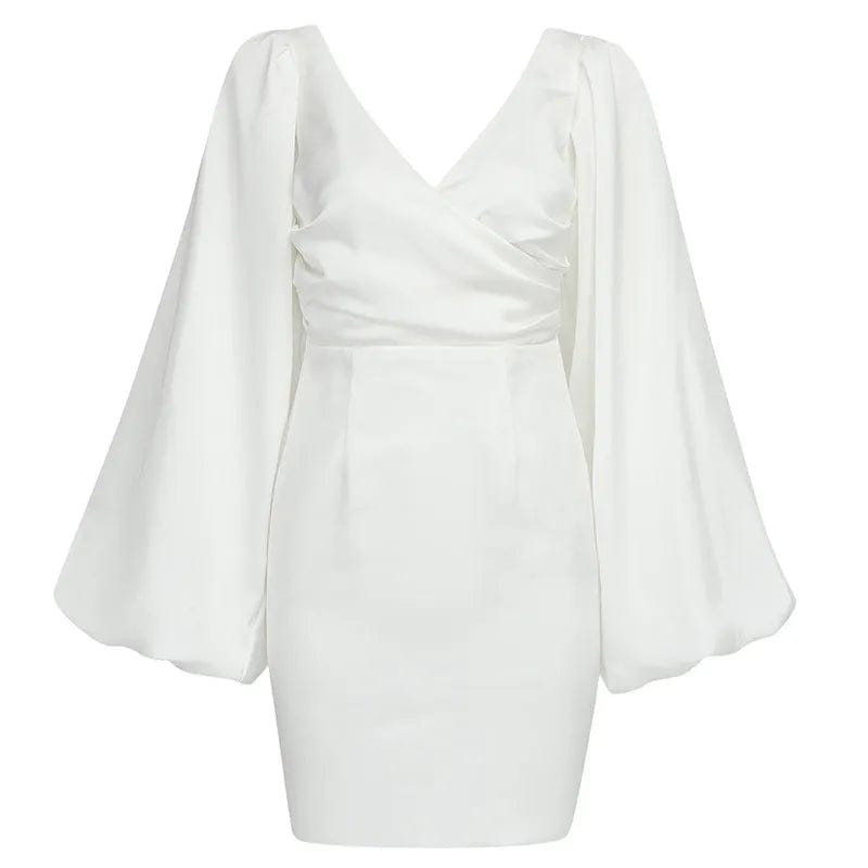 A4584 2024 New Arrivals Off Shoulder Puff Sleeve Clothes Women Dresses Casual Lady