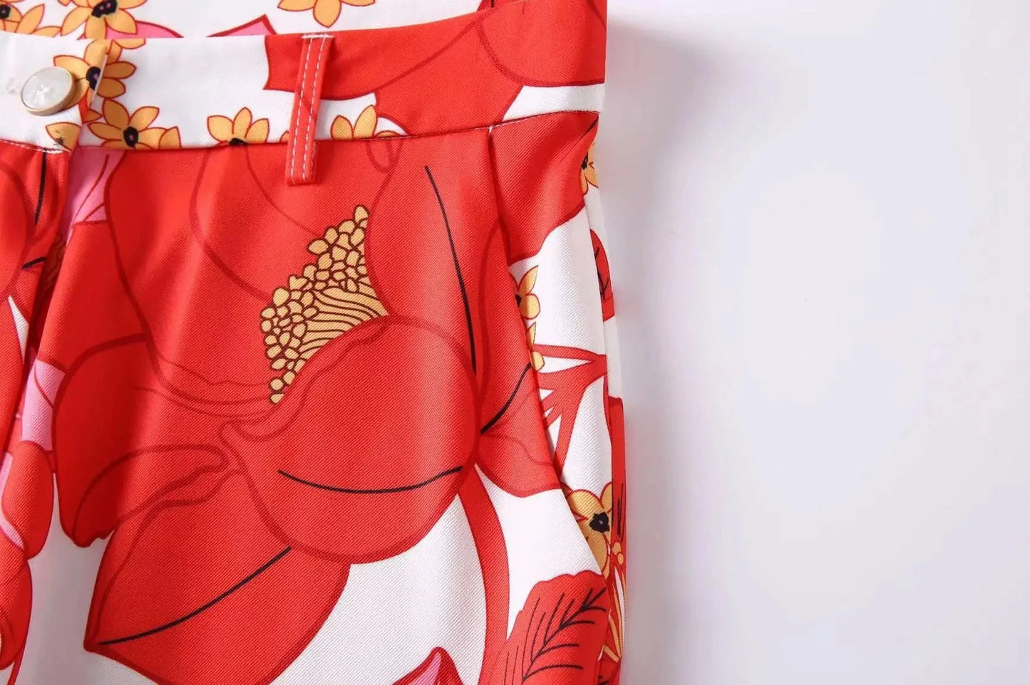 A5560 2024 Autumn Floral Printed Slim Office Wear Woman Two Piece Pants Set women wholesale boutique dropshipping