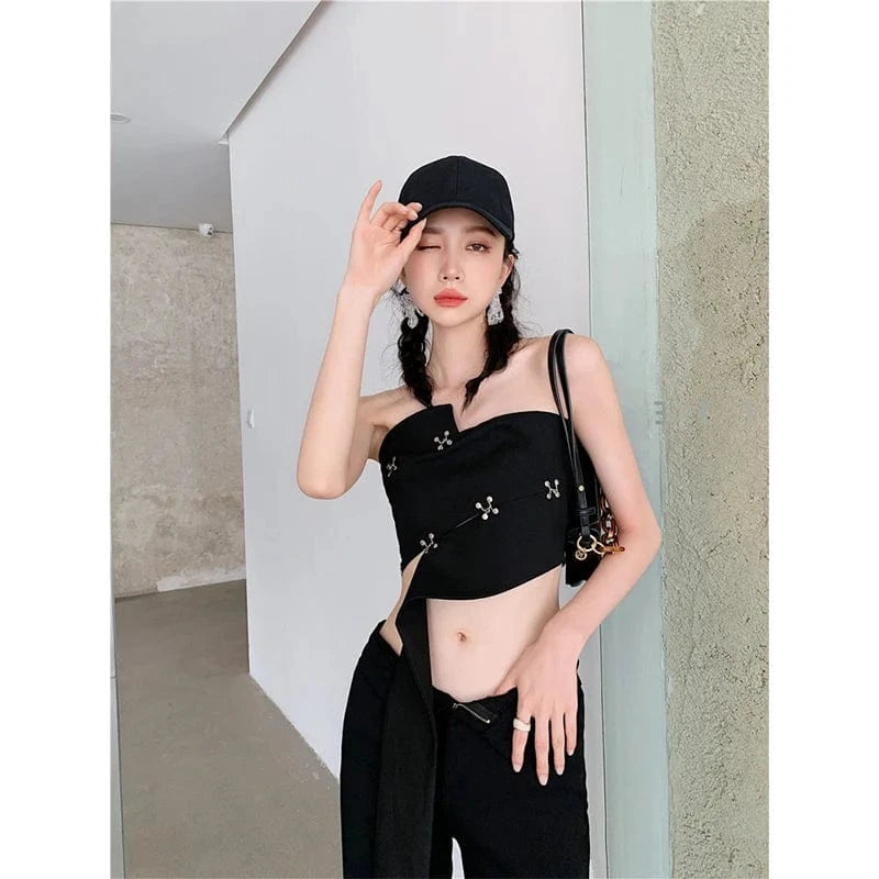 A6499 Sexy Fashionable Women Tops 2024 New Arrival Crop Tops For Women