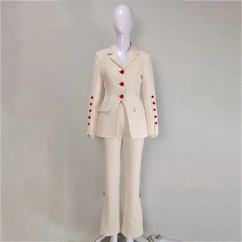 A6550 2024 New Arrivals Lady Suit White Women'S Suits & Tuxedo Blazer Set