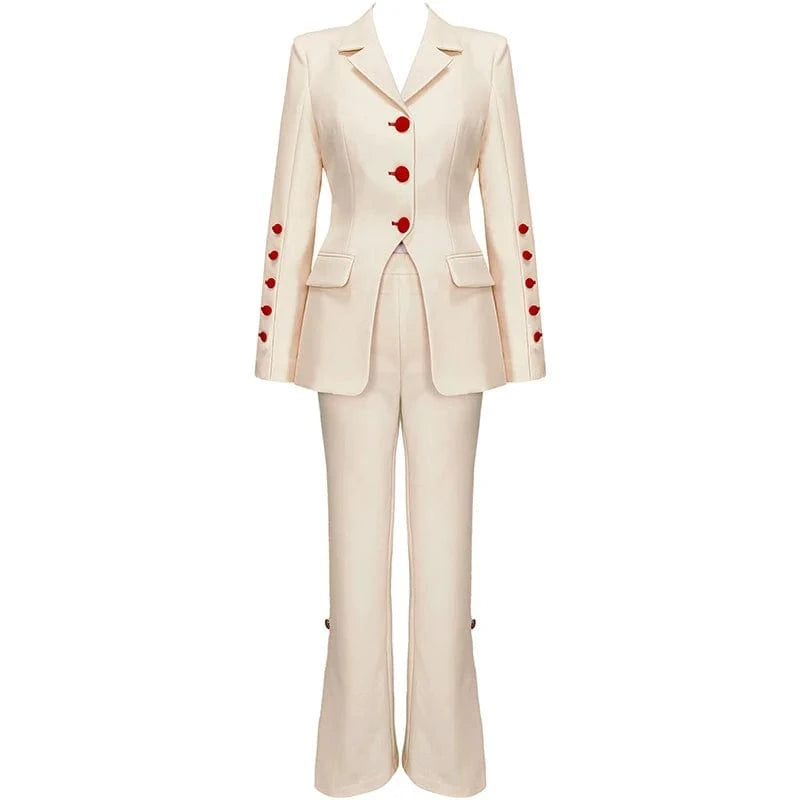 A6550 2024 New Arrivals Lady Suit White Women'S Suits & Tuxedo Blazer Set