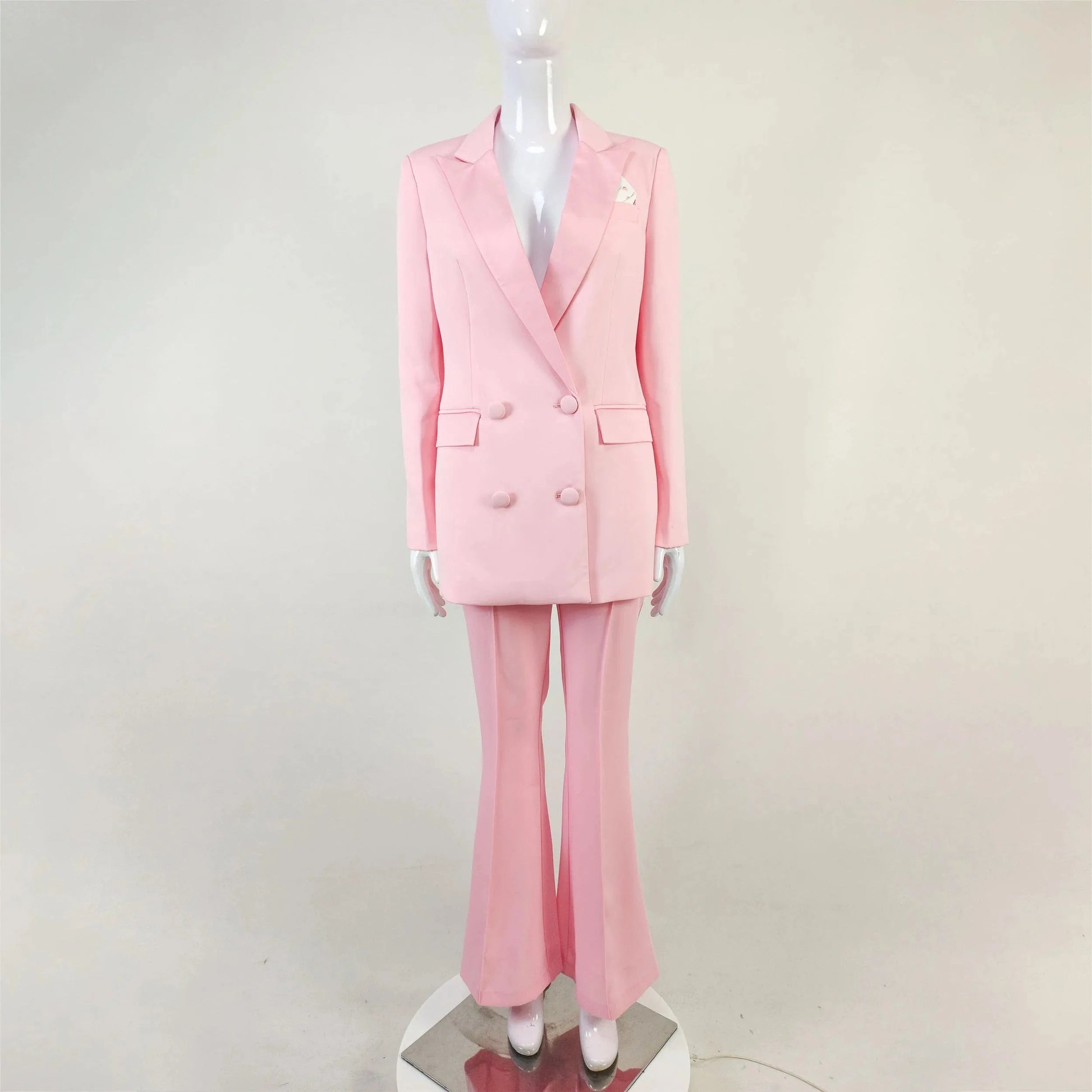A6852 new arrive 2024 women office lady blazer and long pant Set pink casual womens suits & tuxedo wedding Dress
