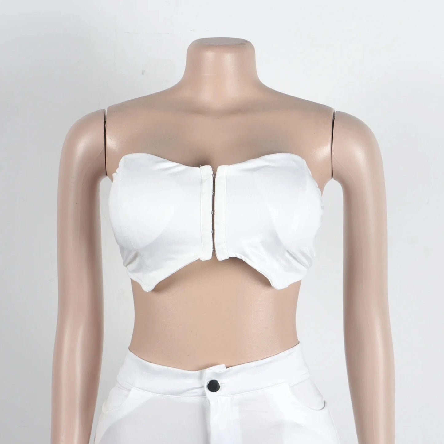 A7332 2024 Outfits For Women Solid Corset With Patchwork Pencil Pants Party Outfits Women Two Piece Set Club Set