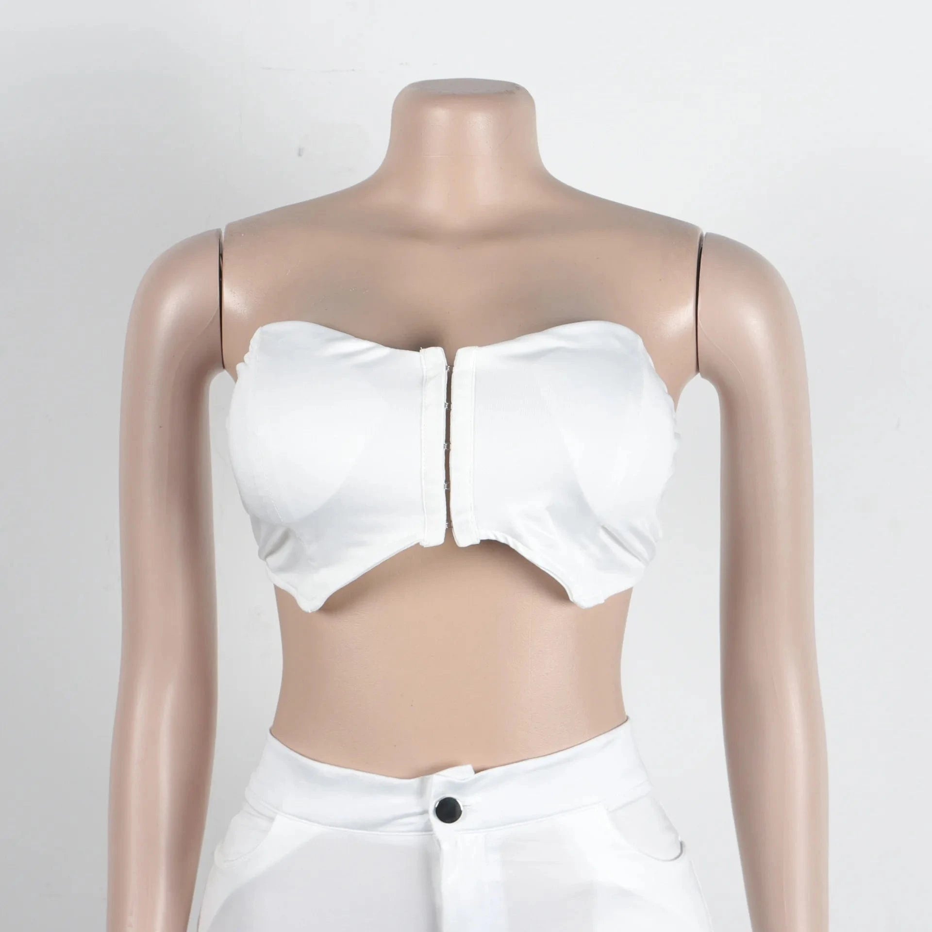 A7332 2024 Outfits For Women Solid Corset With Patchwork Pencil Pants Party Outfits Women Two Piece Set Club Set