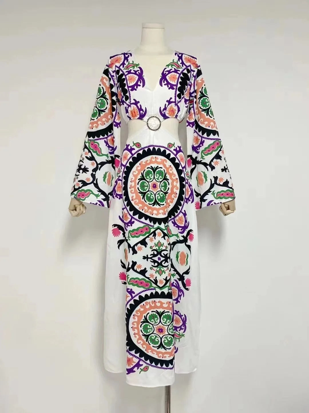 A7572 ladies women Ethnic pattern dress Beach Boho dresses