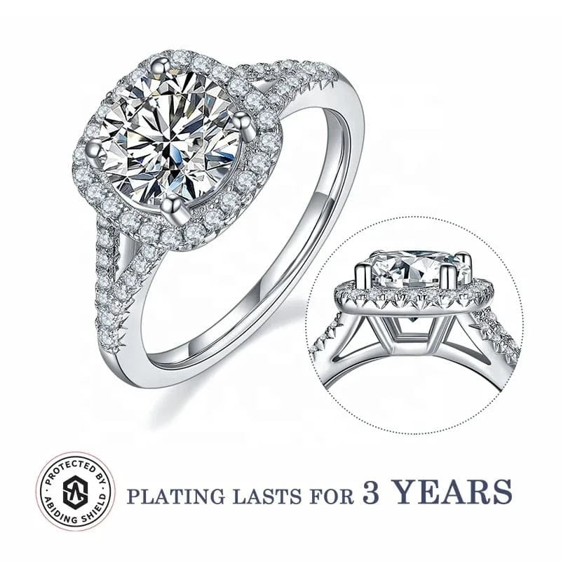 Abiding Jewelry Factory OEM/ODM Custom Jewelry Wholesale 2 Carat Moissanite Diamond Rings Moissanite