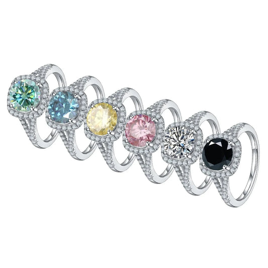 Abiding Jewelry Factory OEM/ODM Custom Jewelry Wholesale 2 Carat Moissanite Diamond Rings Moissanite