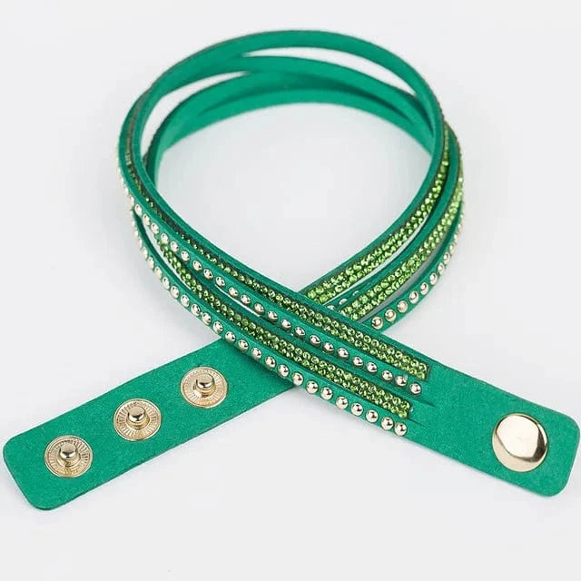 About 1.8cm wideth 40cm long / Green wholesale jewelry Fashionable Adjustable Rhinestone  hot drill bangle bracelet  for woman