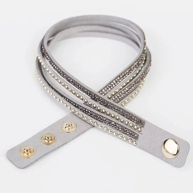 About 1.8cm wideth 40cm long / grey wholesale jewelry Fashionable Adjustable Rhinestone  hot drill bangle bracelet  for woman