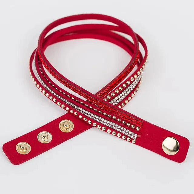 About 1.8cm wideth 40cm long / Red white wholesale jewelry Fashionable Adjustable Rhinestone  hot drill bangle bracelet  for woman