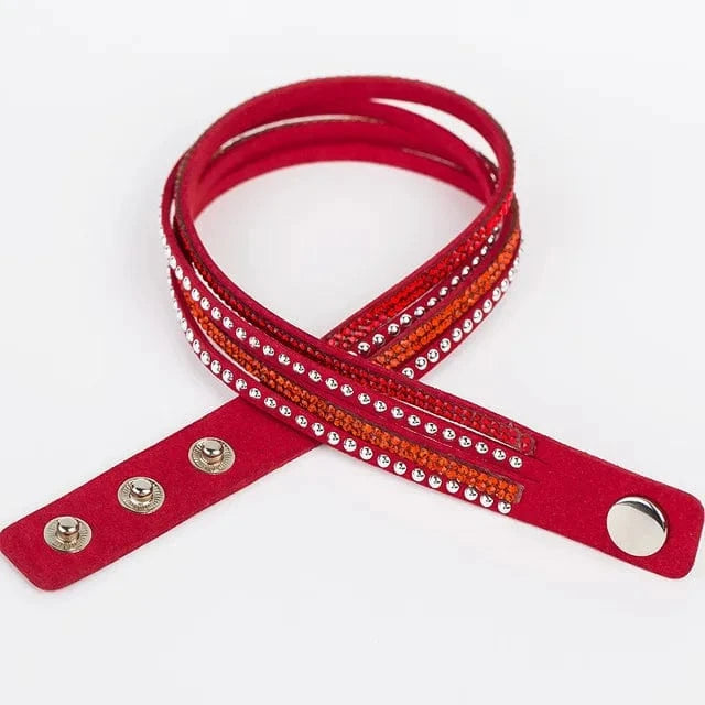 About 1.8cm wideth 40cm long / Red wholesale jewelry Fashionable Adjustable Rhinestone  hot drill bangle bracelet  for woman