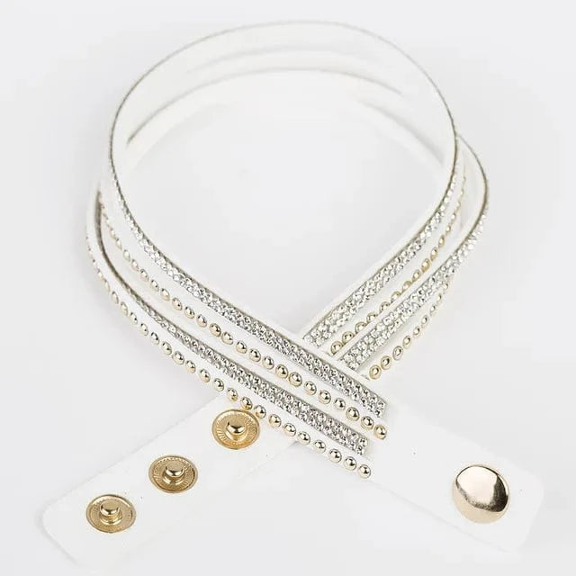 About 1.8cm wideth 40cm long / White wholesale jewelry Fashionable Adjustable Rhinestone  hot drill bangle bracelet  for woman