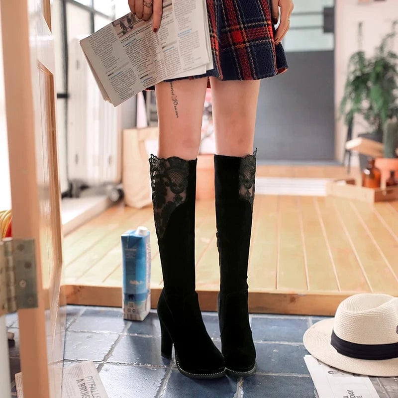 AD-5085 Winter New Sexy Pointed Toe Wedge Heels Luxury Rhinestone Knee-High Boots For Women boots women shoes knee-high