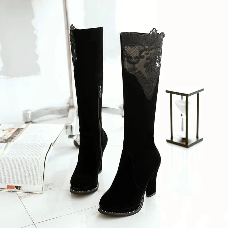 AD-5085 Winter New Sexy Pointed Toe Wedge Heels Luxury Rhinestone Knee-High Boots For Women boots women shoes knee-high