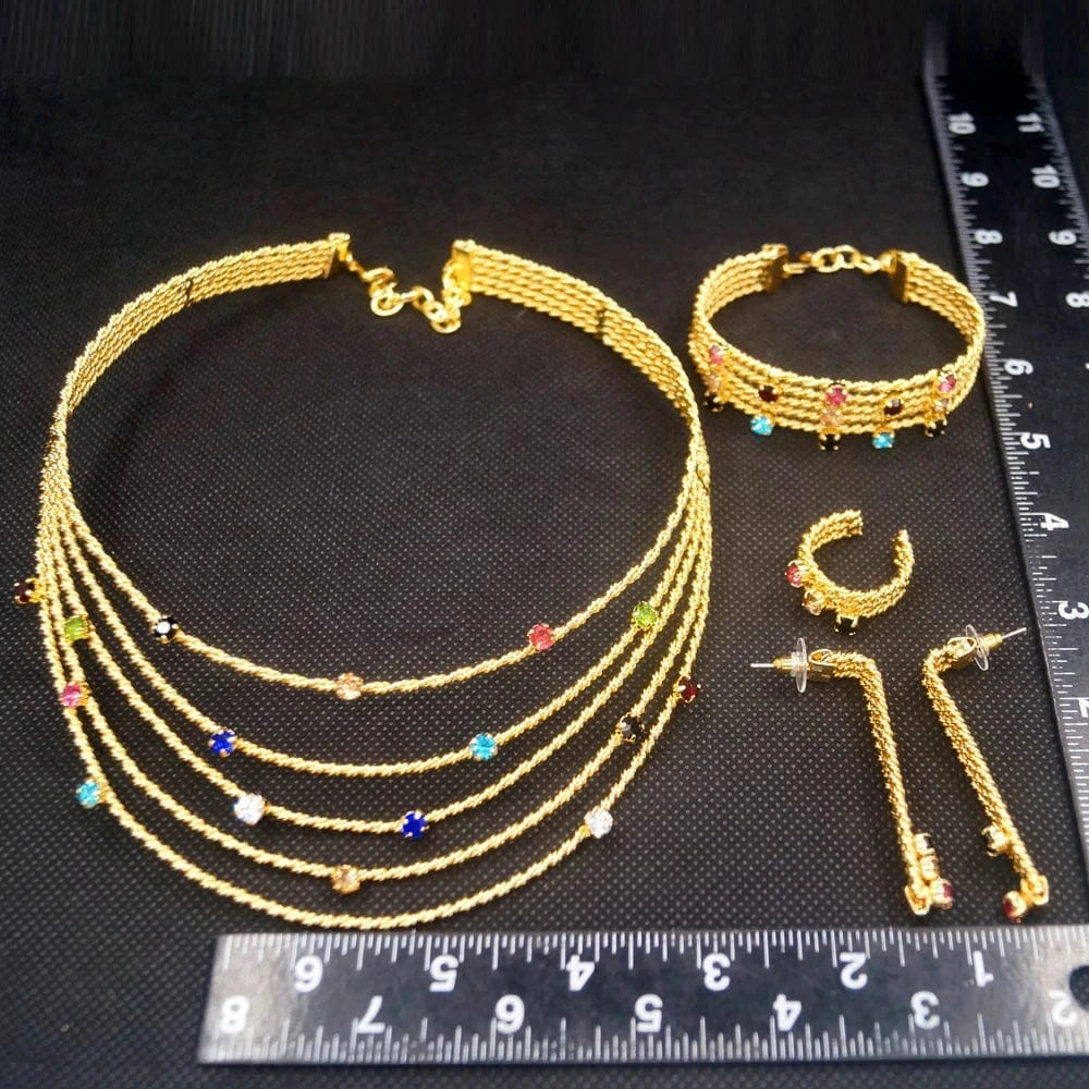 adjustable / 001 Yuliali Best Women Beautiful Jewelry Set Unique Hollow Out Necklace Bracelet Earring Ring Wholesale Jewellery Sets