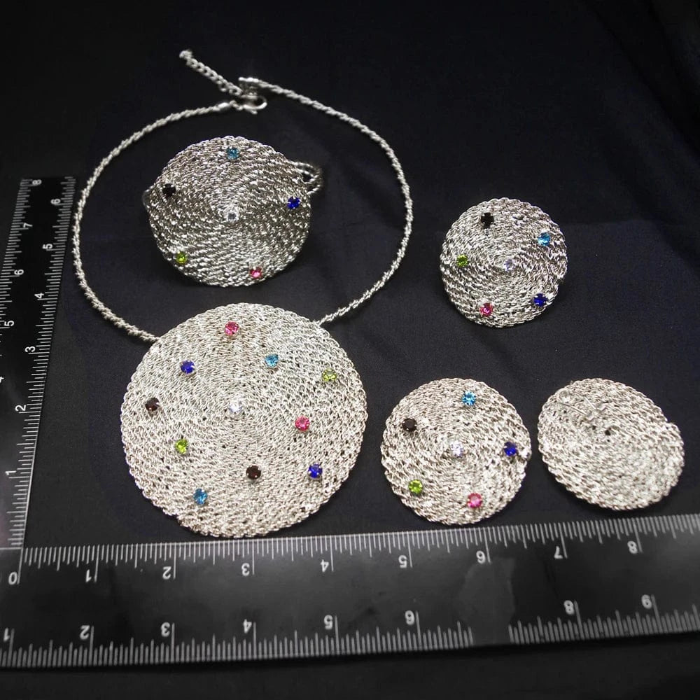 adjustable / 001 Yuliali Best Women Beautiful Jewelry Set Unique Hollow Out Necklace Bracelet Earring Ring Wholesale Jewellery Sets