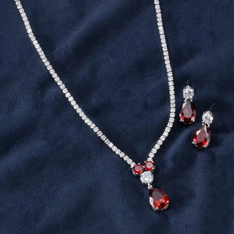 Adjustable open ring / SP461-Red Stone RAKOL SP168 Indian Jewelry Set 18k Gold Plated Zirconia Jewelry Set 925 Sterling Silver Luxury Wedding Jewelry sets For women