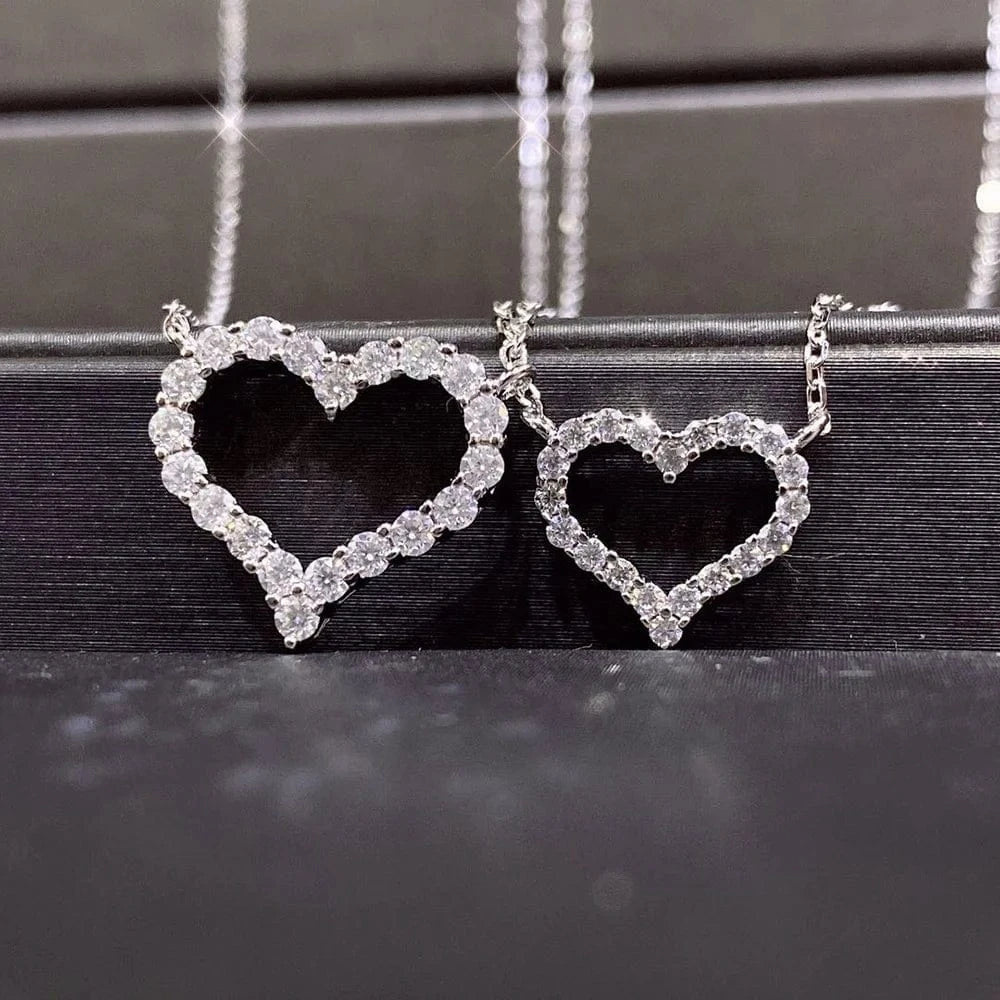 Advanced Customized Fine Jewelry 14k/18k White Gold pendant 3.5mm Moissanite Heart Engagement necklace for lady