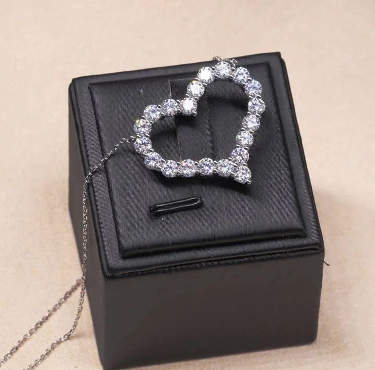 Advanced Customized Fine Jewelry 14k/18k White Gold pendant 3.5mm Moissanite Heart Engagement necklace for lady