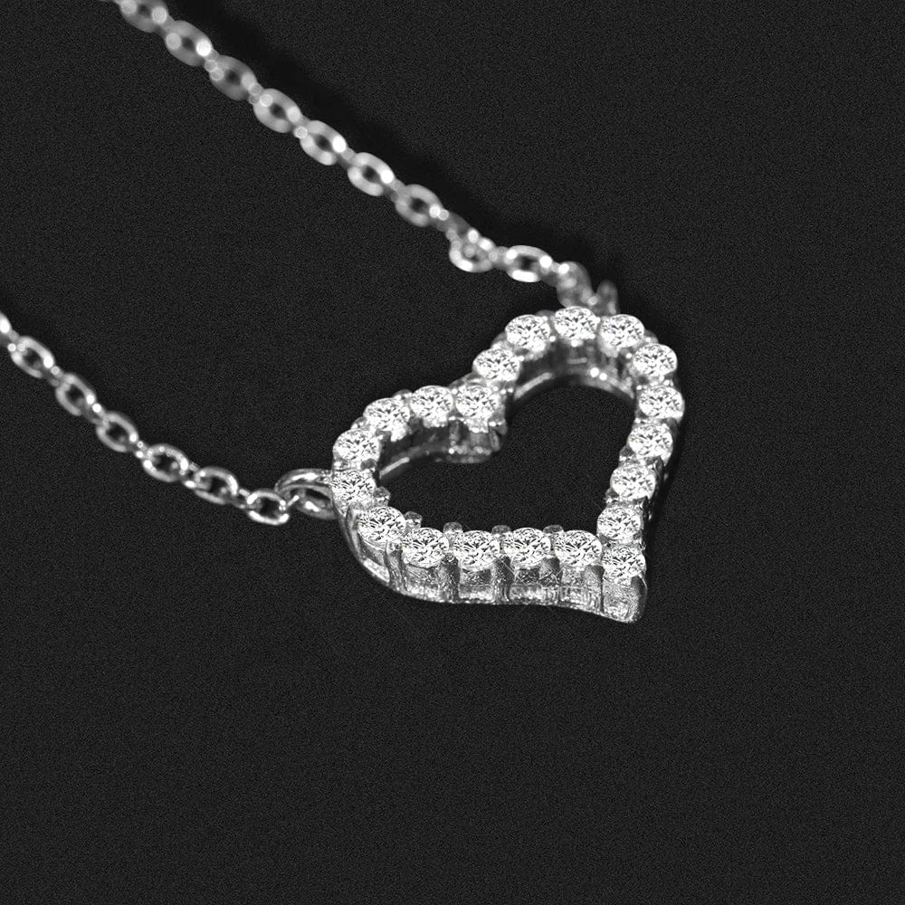 Advanced Customized Fine Jewelry 14k/18k White Gold pendant 3.5mm Moissanite Heart Engagement necklace for lady