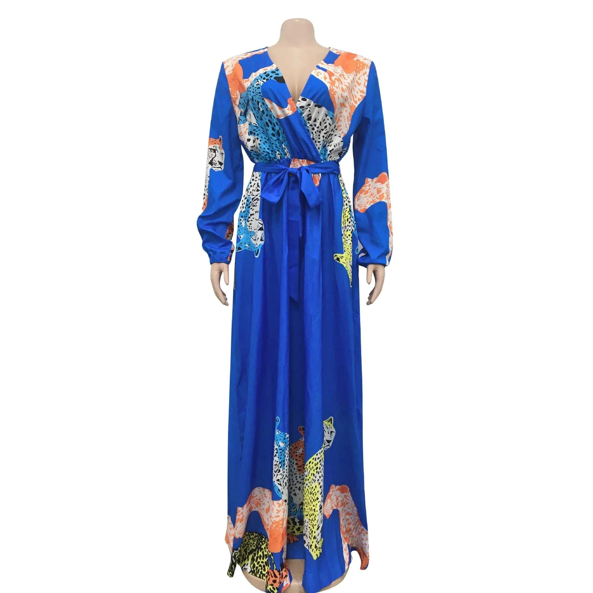 African Fashion Animal Print Maxi Dress