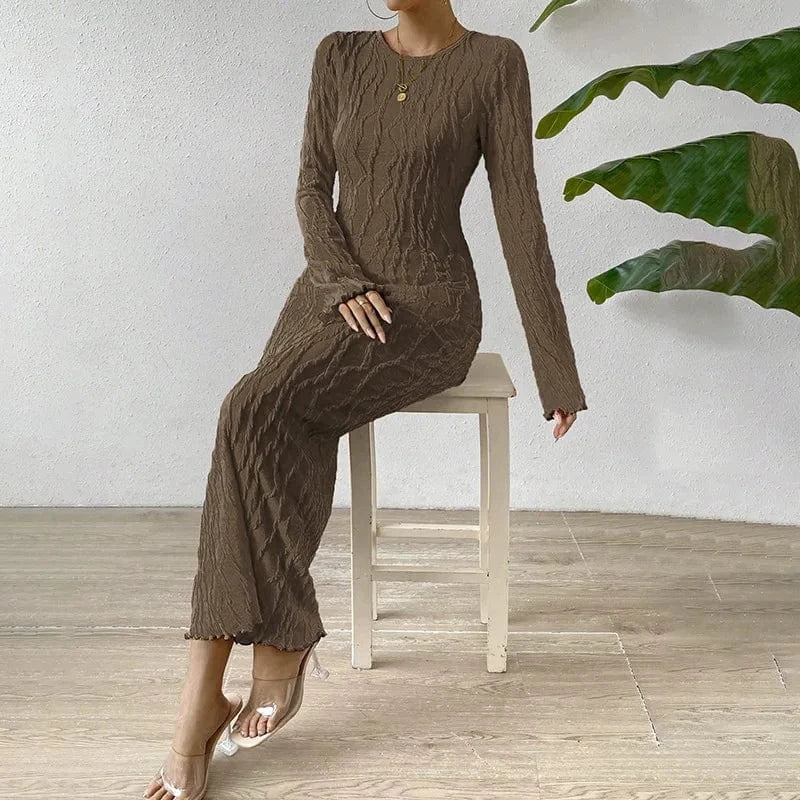 african spring 2024 woman ribbed white elegant black long sleeve bodycon midi maxi dress high quality ladies clothing for women