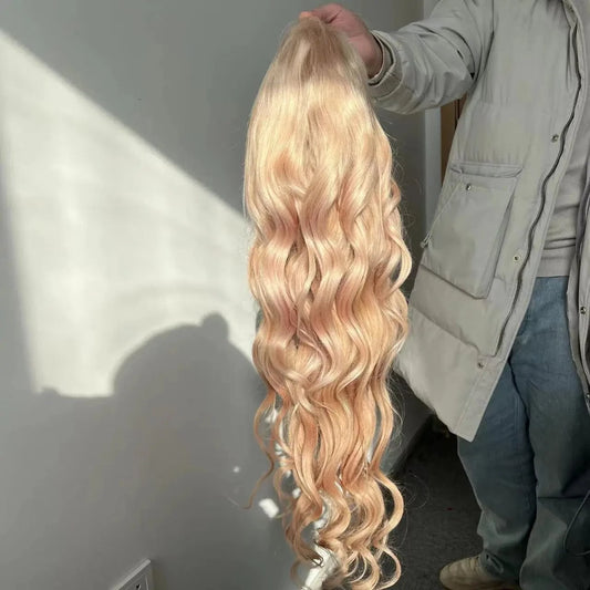 Amara supplier Special ash blonde human hair wig 13*4 lace frontal gold blonde Colored HD lace virgin hair wig on hand fast ship