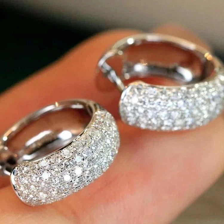 Amazing gift 5 rows iced out moissanite diamonds 10K solid gold earring cuffs fine jewelry earrings women