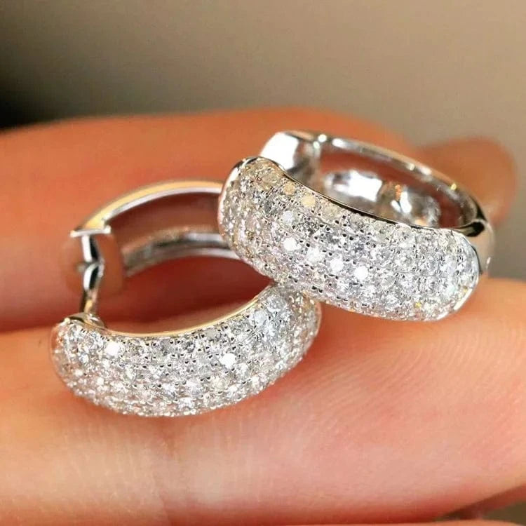 Amazing gift 5 rows iced out moissanite diamonds 10K solid gold earring cuffs fine jewelry earrings women