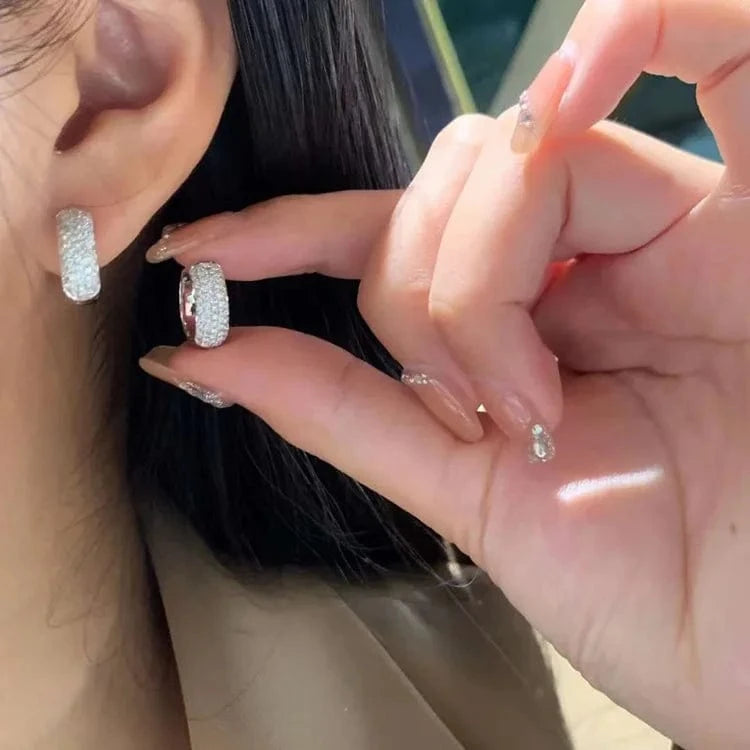 Amazing gift 5 rows iced out moissanite diamonds 10K solid gold earring cuffs fine jewelry earrings women