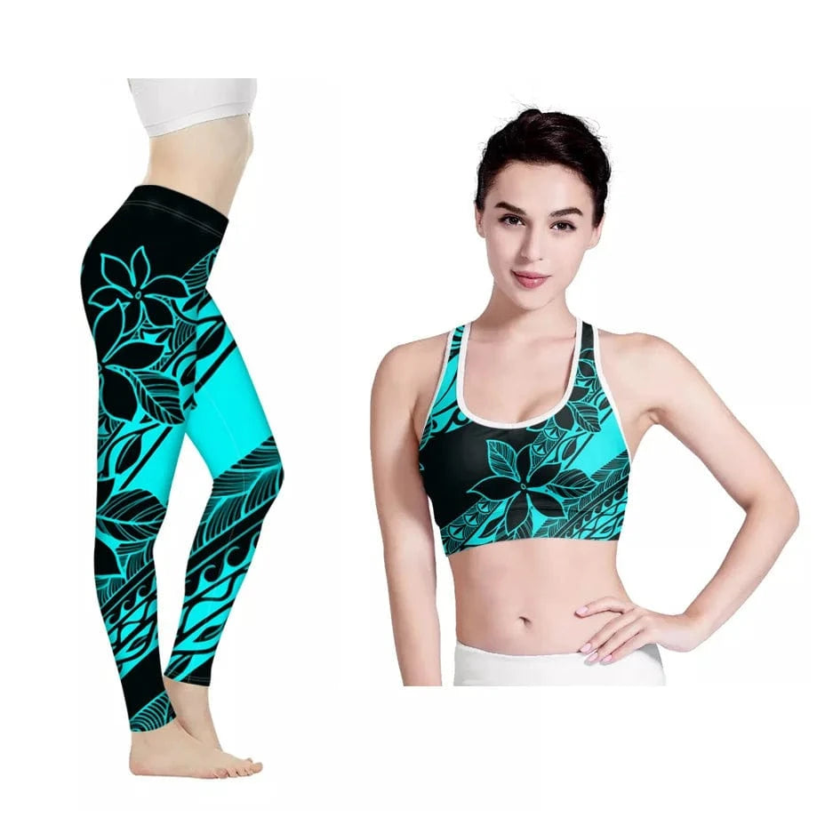 Amazon Hot Hawaii Hibiscus Flowers Design Bra/Legging for Women 2022 Fashionable Yoga Sets Fitness Women Custom Print Yoga Set