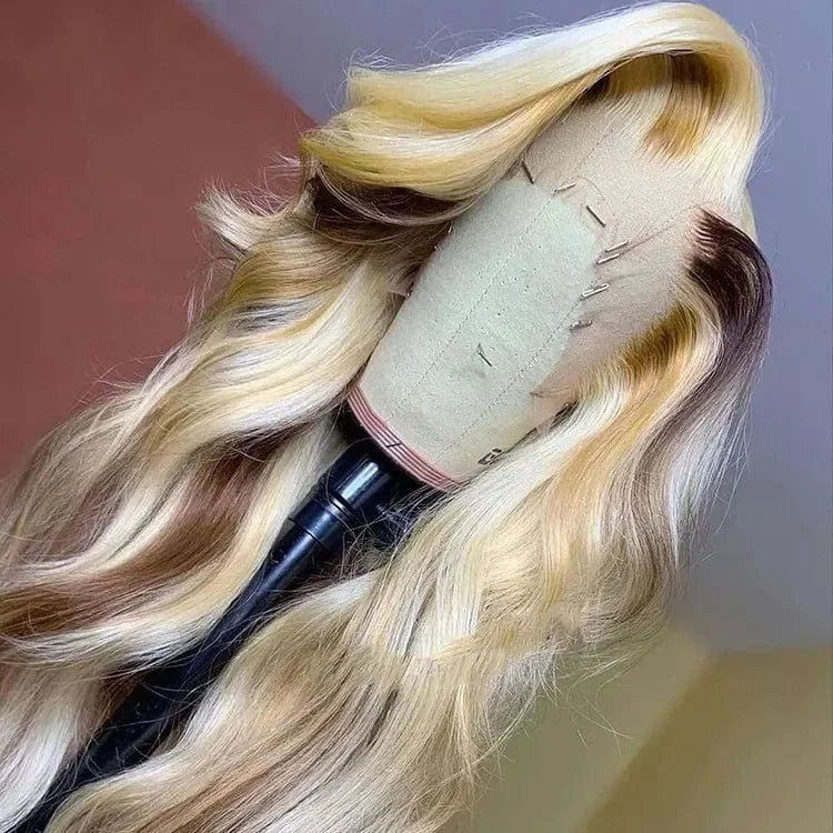 American Black Women 13X6 Glueless Body Wave Frontal Wig Transparent HD Lace Front Wigs Raw Human Hair Long Length