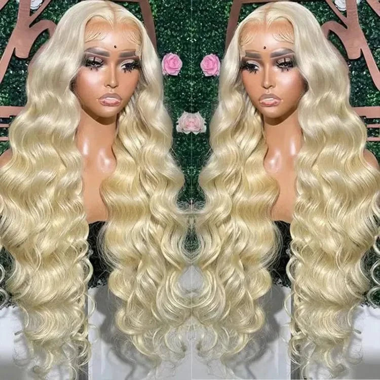American Black Women 13X6 Glueless Body Wave Frontal Wig Transparent HD Lace Front Wigs Raw Human Hair Long Length