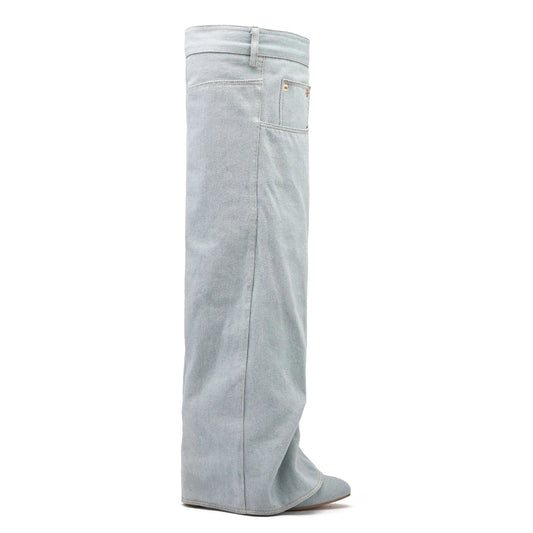 Anmairon Hot Sale Luxury Brand Pants Design Over The Knee Women Denim Boots