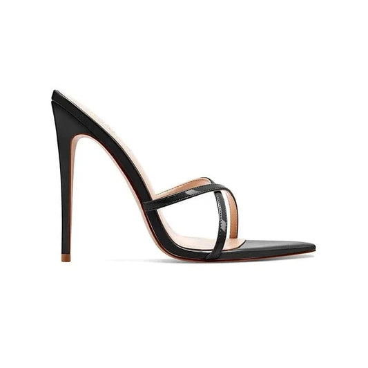 Anmairon wholesale bottom price sexy pointed toe high heel slipper sandals