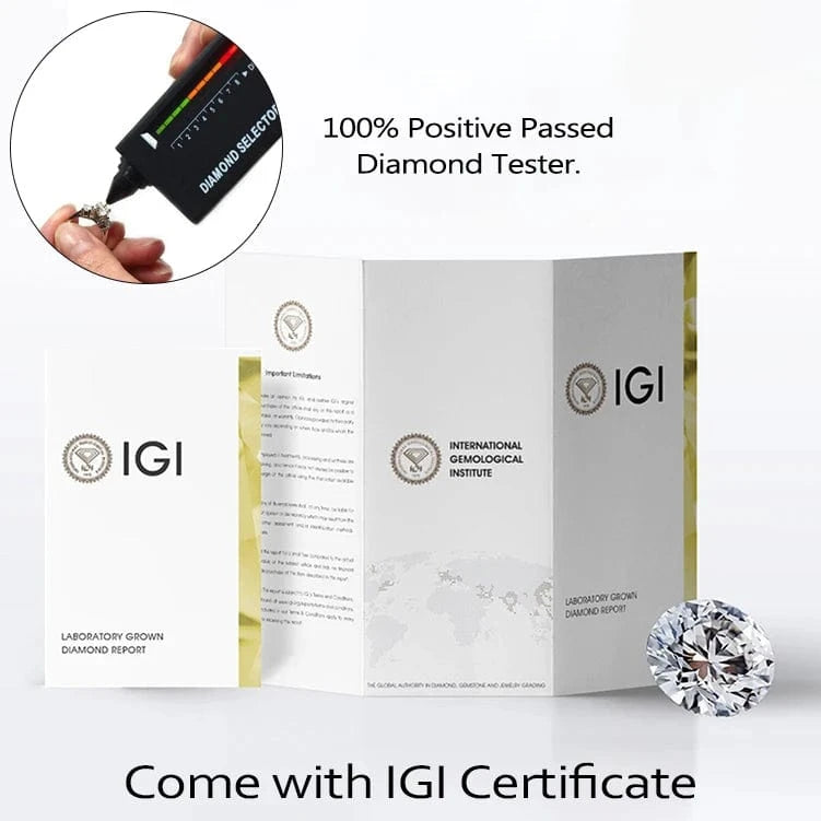ANSTER Fine Jewelry 0.5 carat 1 carat 2 carats igi Lab Diamond Halo Rings With White Gold