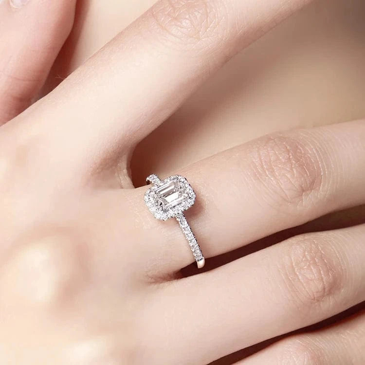 ANSTER Fine Jewelry 0.5 carat 1 carat 2 carats igi Lab Diamond Halo Rings With White Gold