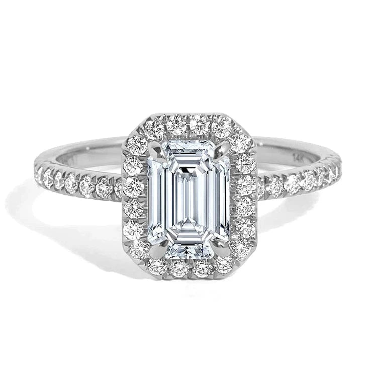 ANSTER Fine Jewelry 0.5 carat 1 carat 2 carats igi Lab Diamond Halo Rings With White Gold