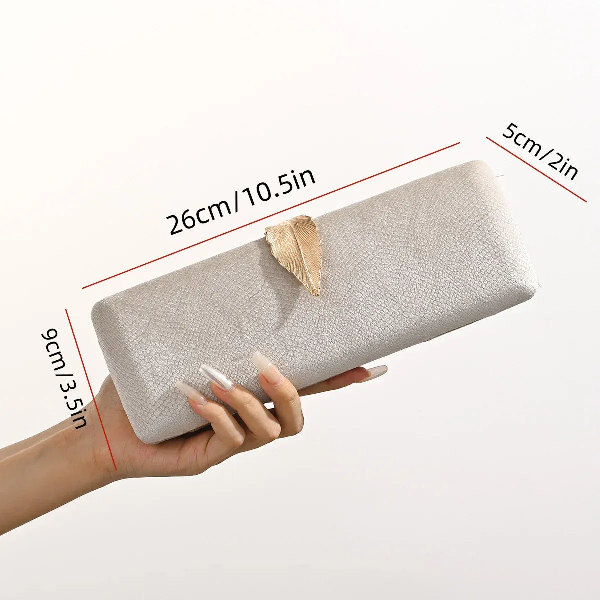 Apricot / 9-26-5cm 2025 Luxury Velvet Evening Clutch Bag Crystal Leaf Clasp Chain Handheld Purse for Gala Dinners Weddings Cocktail Parties