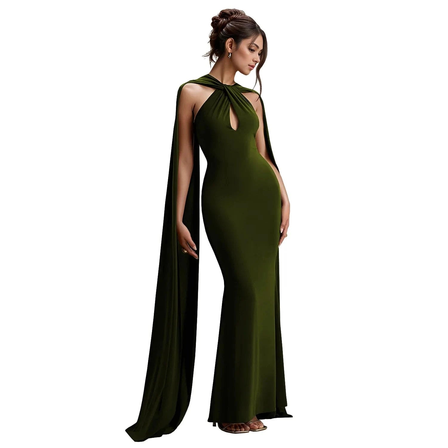 Army green / L Elegant Satin Ribbon Party Long Dress Women Black Off Shoulder Sleeveless Slim Female Dresses 2025 Summer Lady Evening Robe New