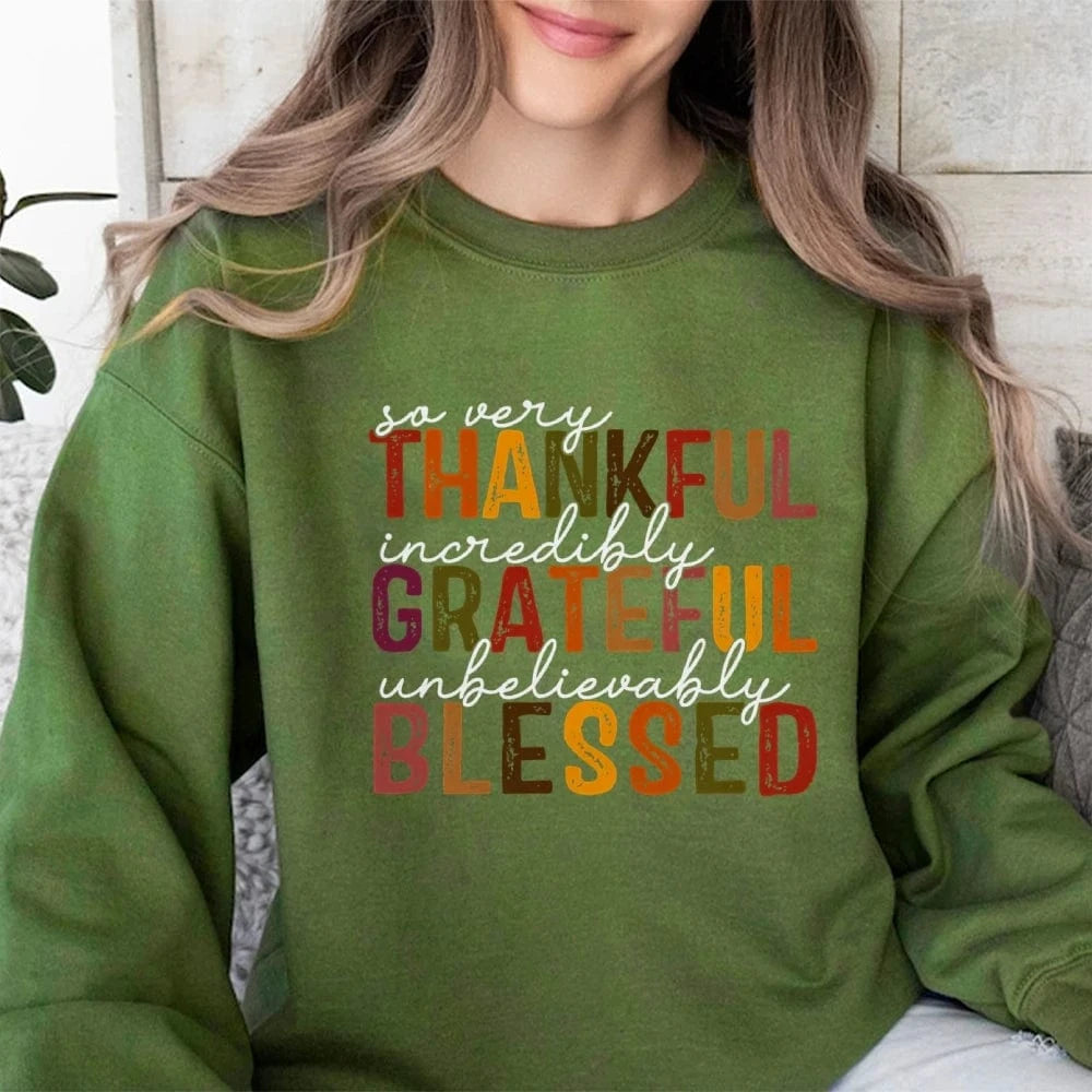 army green / S Simple Letter Print Sweatshirt Crew Neck Jumper Unisex Street Casual Wear Long Sleeve Warm Autumn Top New 2024 Fashion