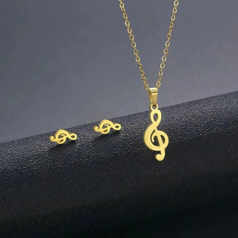 AS PIC / J21 Unisex Stainless Steel Necklace Earring Set with Silver Plated Women's Geometric Buddha Hand Butterfly Elephant for Engagement