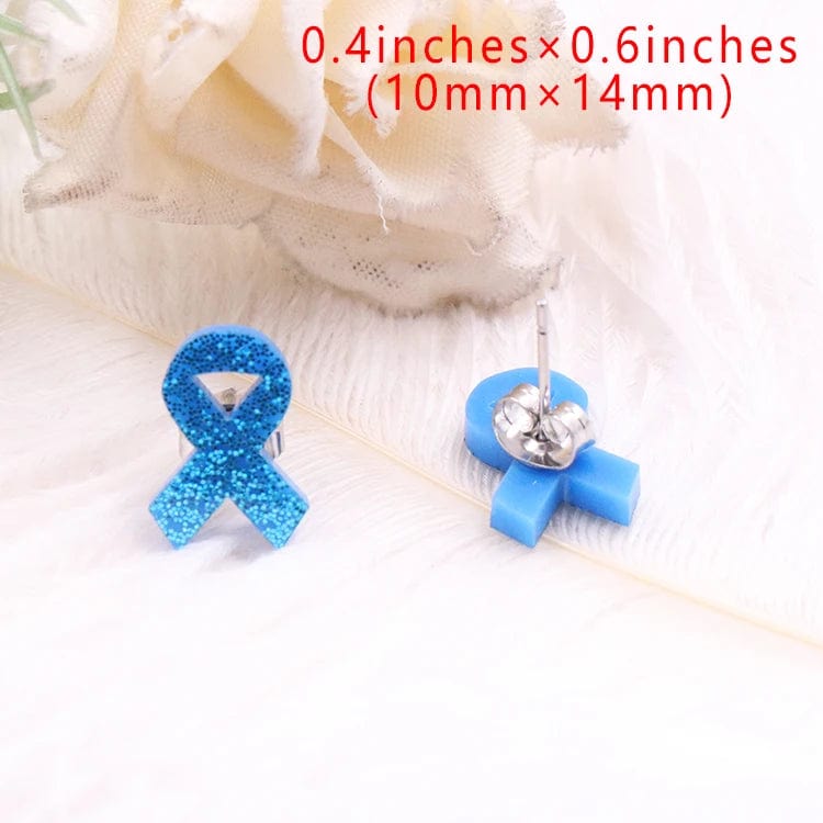 as picture / 0.6*0.4in / Blue MD154ER2212-151Pair New product CN Stud AIDS logo Acrylic stainless steel Jewelry For Women