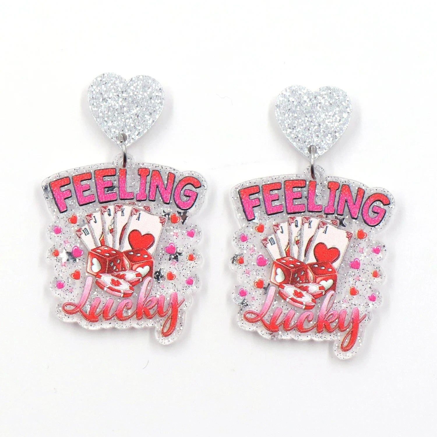 as picture / 1.2*1.4in / Pink MD147ER2226 1pair New product CN Drop FEELING lucky TRENDY Valentine's Day Acrylic earrings Jewelry for women