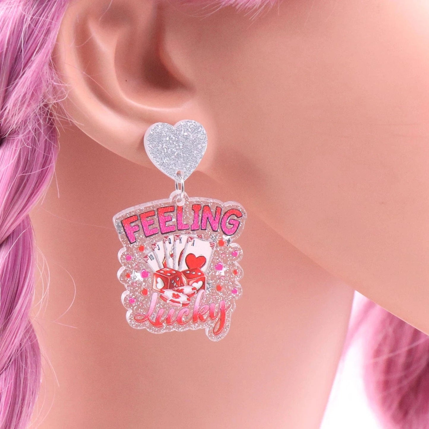 as picture / 1.2*1.4in / Pink MD147ER2226 1pair New product CN Drop FEELING lucky TRENDY Valentine's Day Acrylic earrings Jewelry for women