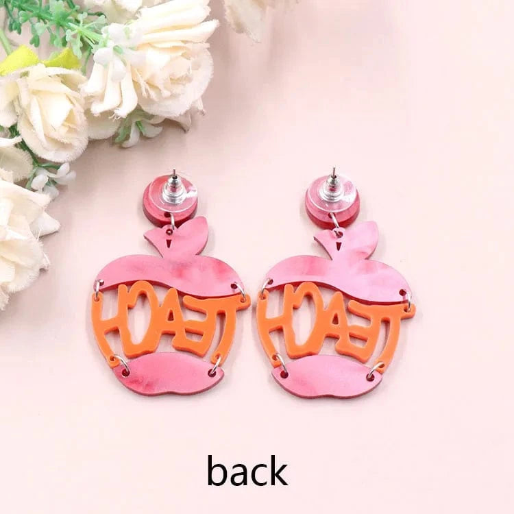 as picture / 1.6*2in / Red ER2091 1pair New product CN Drop apple TRENDY Teacher's Day Gift  Acrylic earrings Jewelry for women