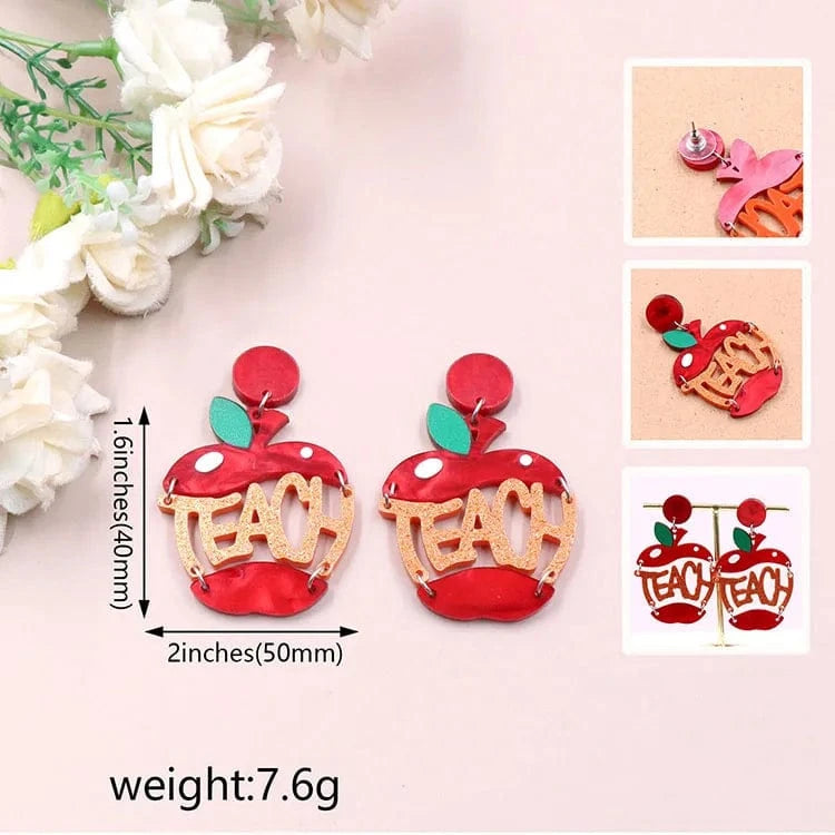 as picture / 1.6*2in / Red ER2091 1pair New product CN Drop apple TRENDY Teacher's Day Gift  Acrylic earrings Jewelry for women