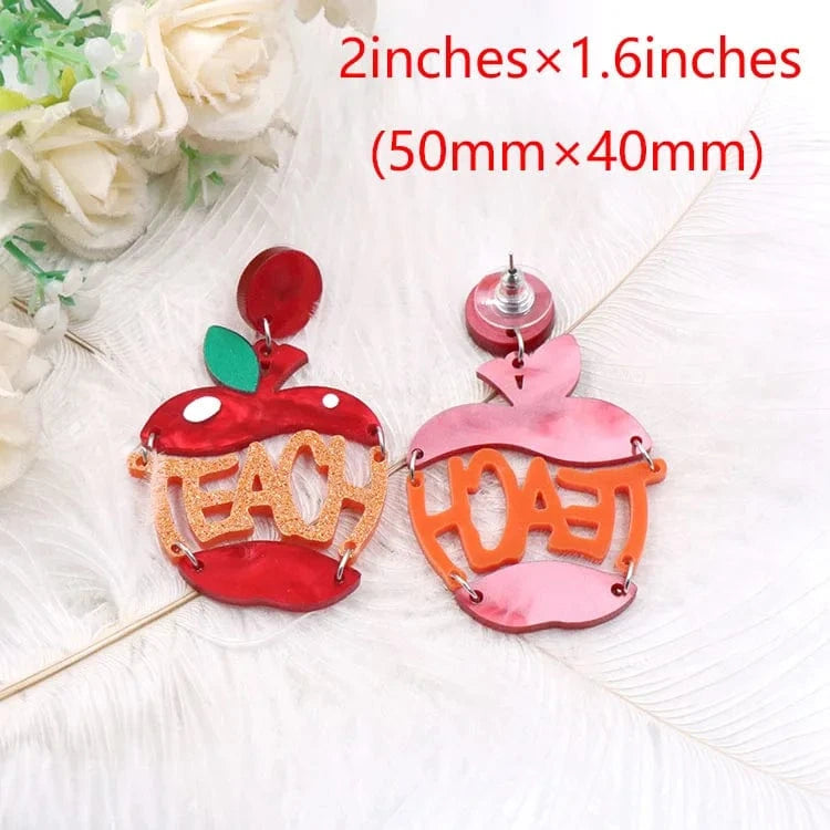 as picture / 1.6*2in / Red ER2091 1pair New product CN Drop apple TRENDY Teacher's Day Gift  Acrylic earrings Jewelry for women